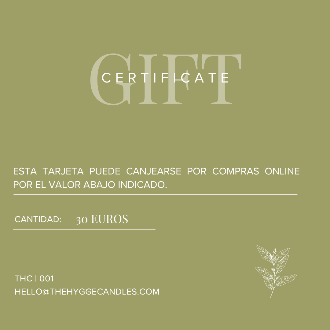 Tarjeta regalo The Hygge Candles