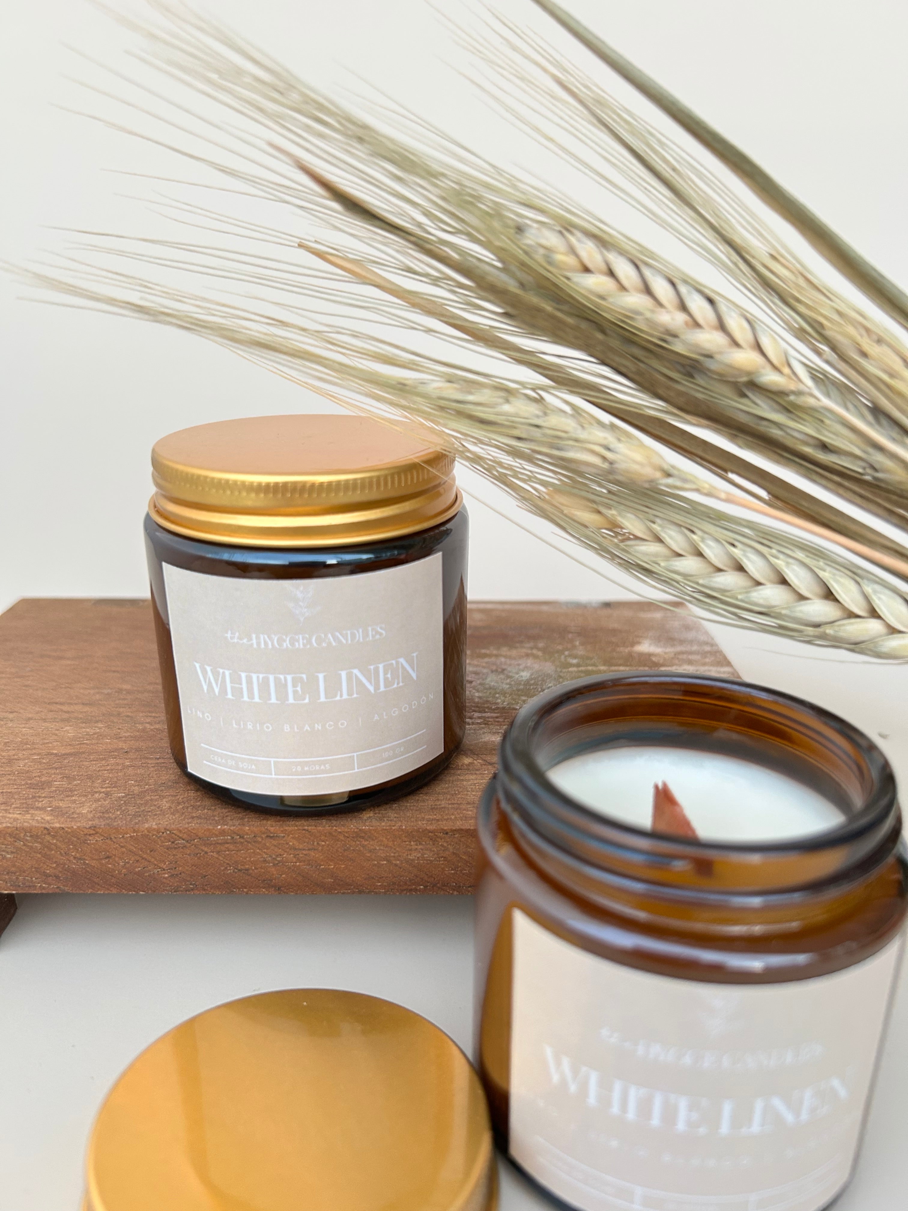 White Linen - Vela aromática (peq.) The Hygge Candles