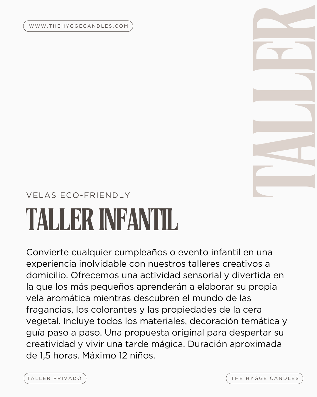 Taller Presencial Infantil Vela Eco-Friendly The Hygge Candles